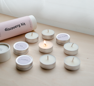 discovery kit with eight tea light candles