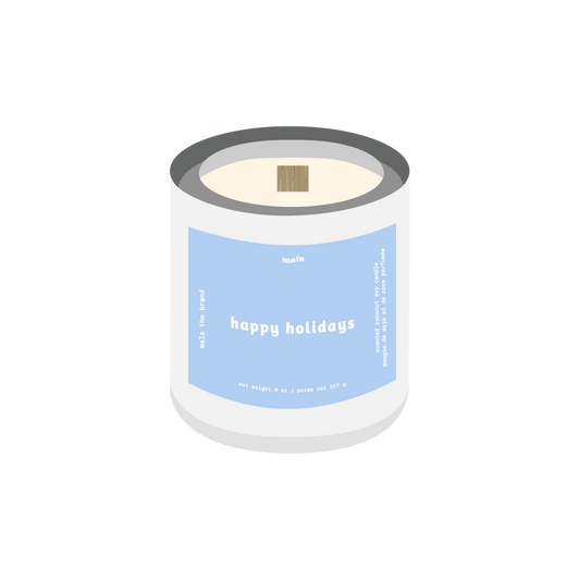 custom happy holidays candle